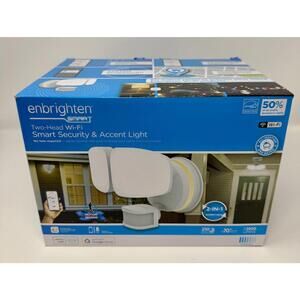 New Enbrighten Outdoor 2-Head Wi-Fi LED Motion Sensor Security Light Backlit